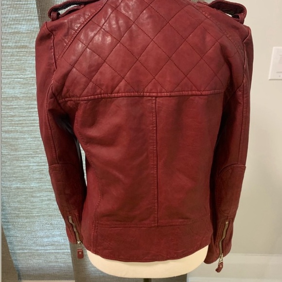 Isabel Marant Etoile Women’s 42 Red Kady Leather Biker Jacket - Picture 3 of 3